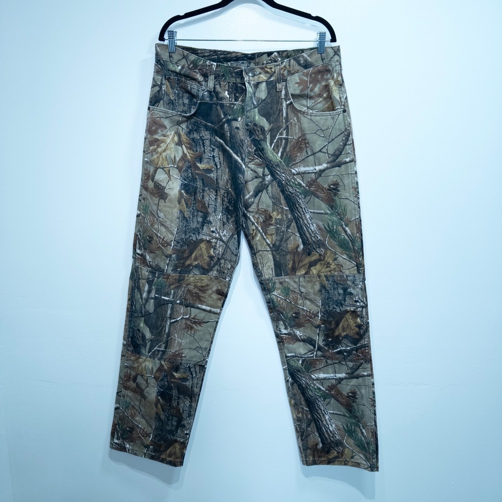 Vintage Wrangler Green RealTree Camo Hunting Straight Jeans Size‎ 36x34